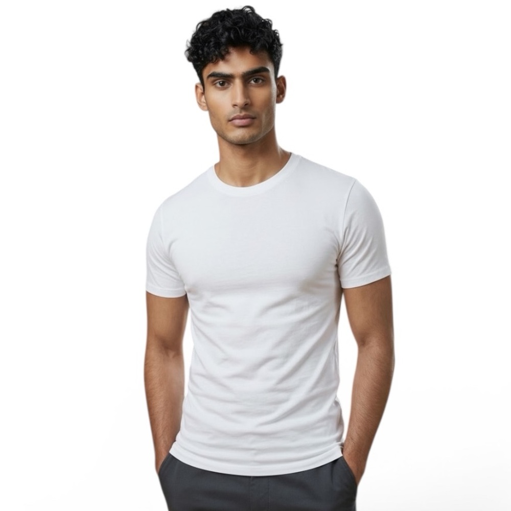 Nordstrom Rack Men’s Crewneck Cotton Spandex T-Shirt White NEW! Sz Large